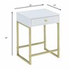 Homeroots Coleen Side Table White and amp; Brass 286068